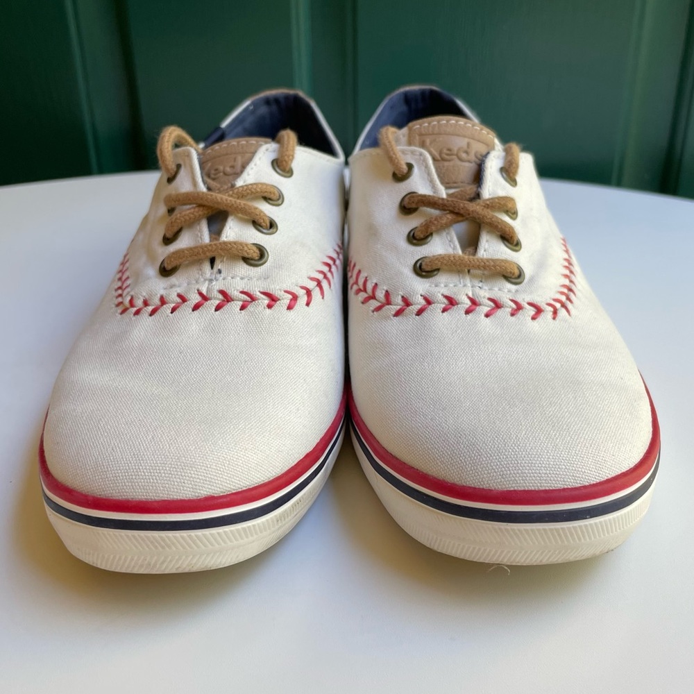 Keds Baseball Boston Red Sox Women’s Sneakers Lace Up White Shoes 7 - Picture 7 of 15